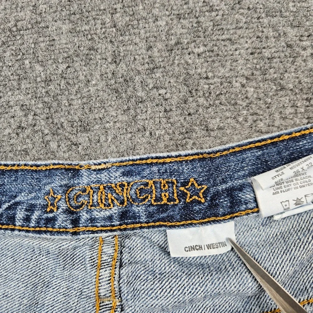 Cinch Westin Mens Jeans 36x32 Medium Wash Straight Leg Denim MB98534001